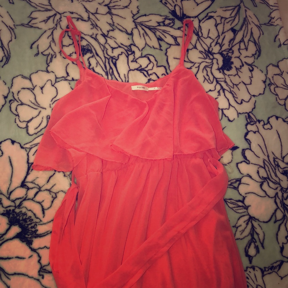 Long peach dress